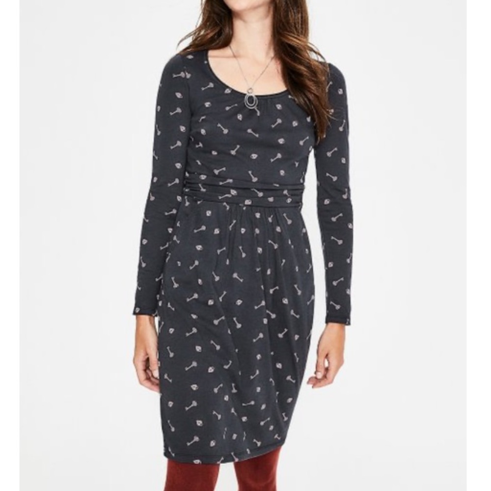 Boden Mabel Blue Trinket Dress Key and Locket print - Picture 2 of 8